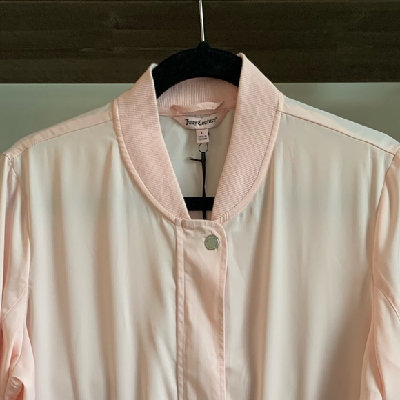 NWT Juicy Couture Drapey Satin Bomber Jacket - Picture 2 of 6